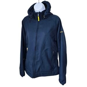 Columbia Blue Hooded Jacket Embroidered West Virginia Mountaineers Women's XL